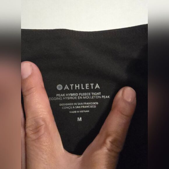 Athleta Peak Hybrid Fleece Tight In Black Size Medium - Picture 5 of 13
